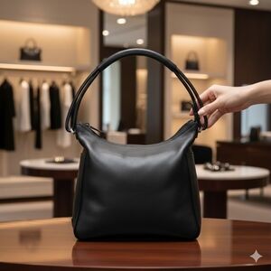 Gucci black Soft Caviar Leather Shoulder Hobo Bag